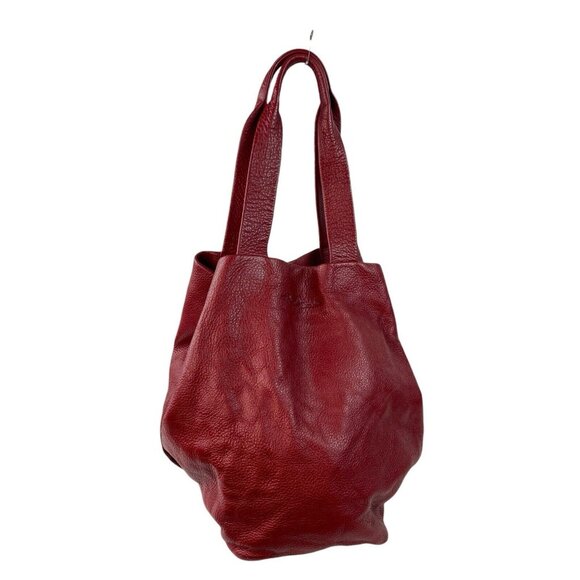 Neta Sade Hobo Bag Purse Red Pebbled Leather Large Tote Handbag Designer - Picture 3 of 13